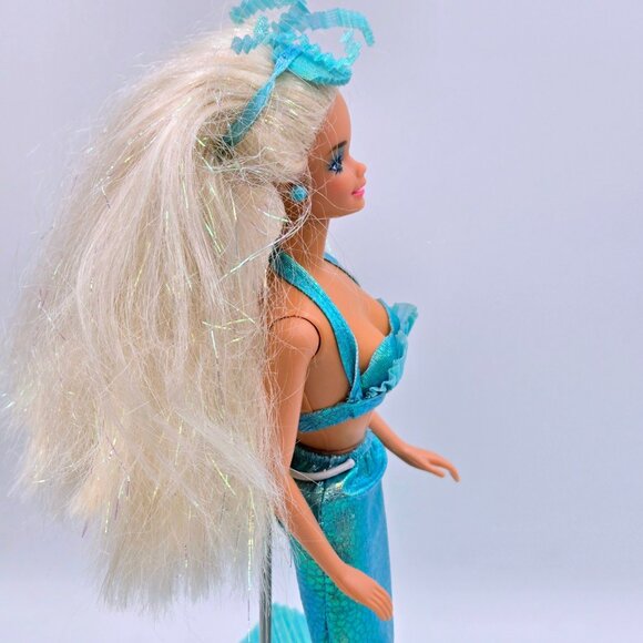 1991 Mattel Mermaid Barbie Doll 1991 1434 Blonde Glitter Hair Read - Picture 10 of 16